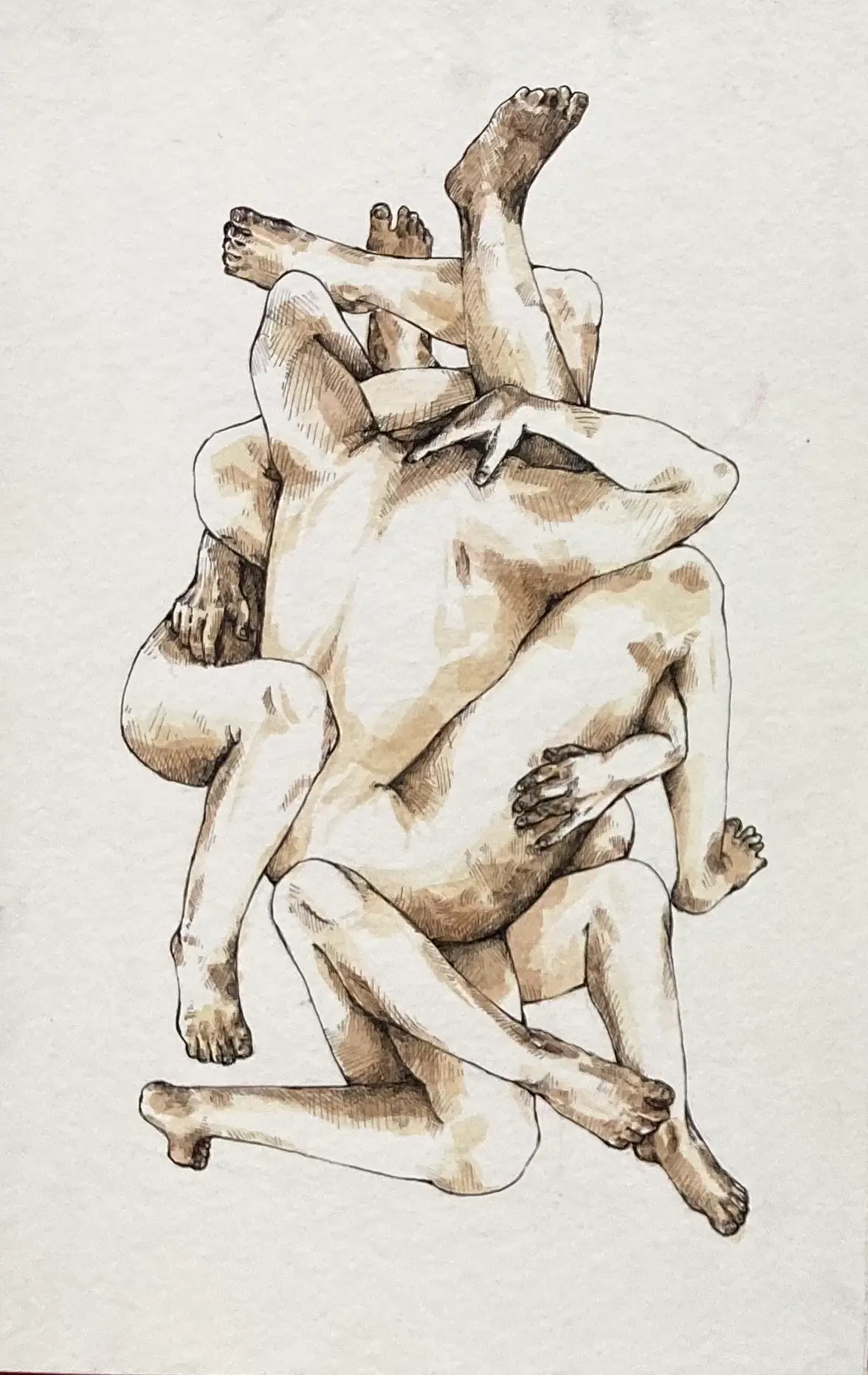 All Flesh series watercolor and ink work